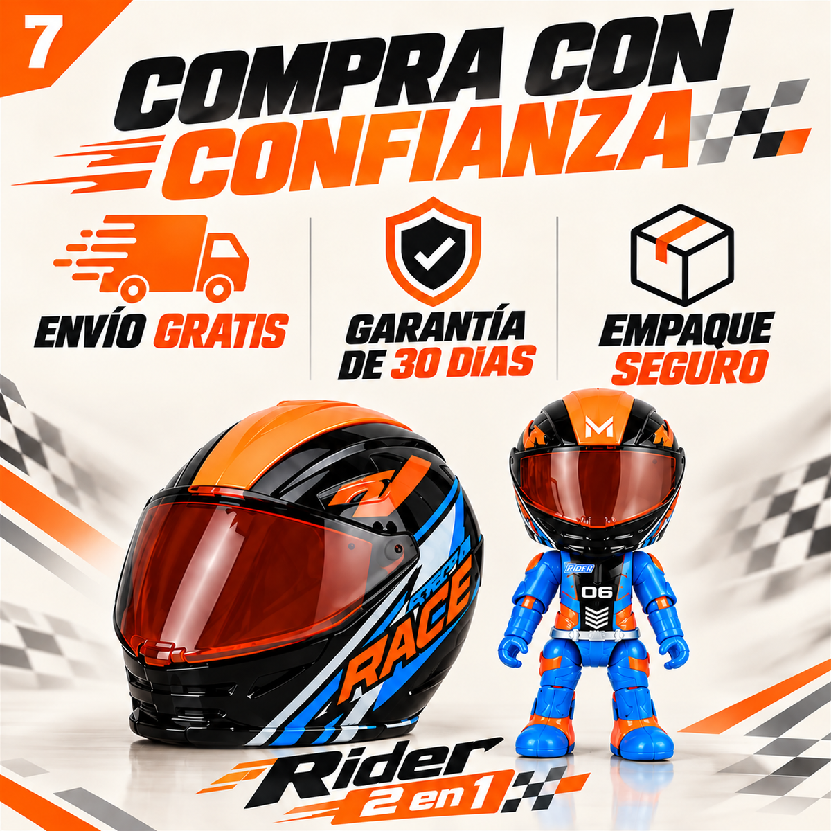 Mini casco transformable