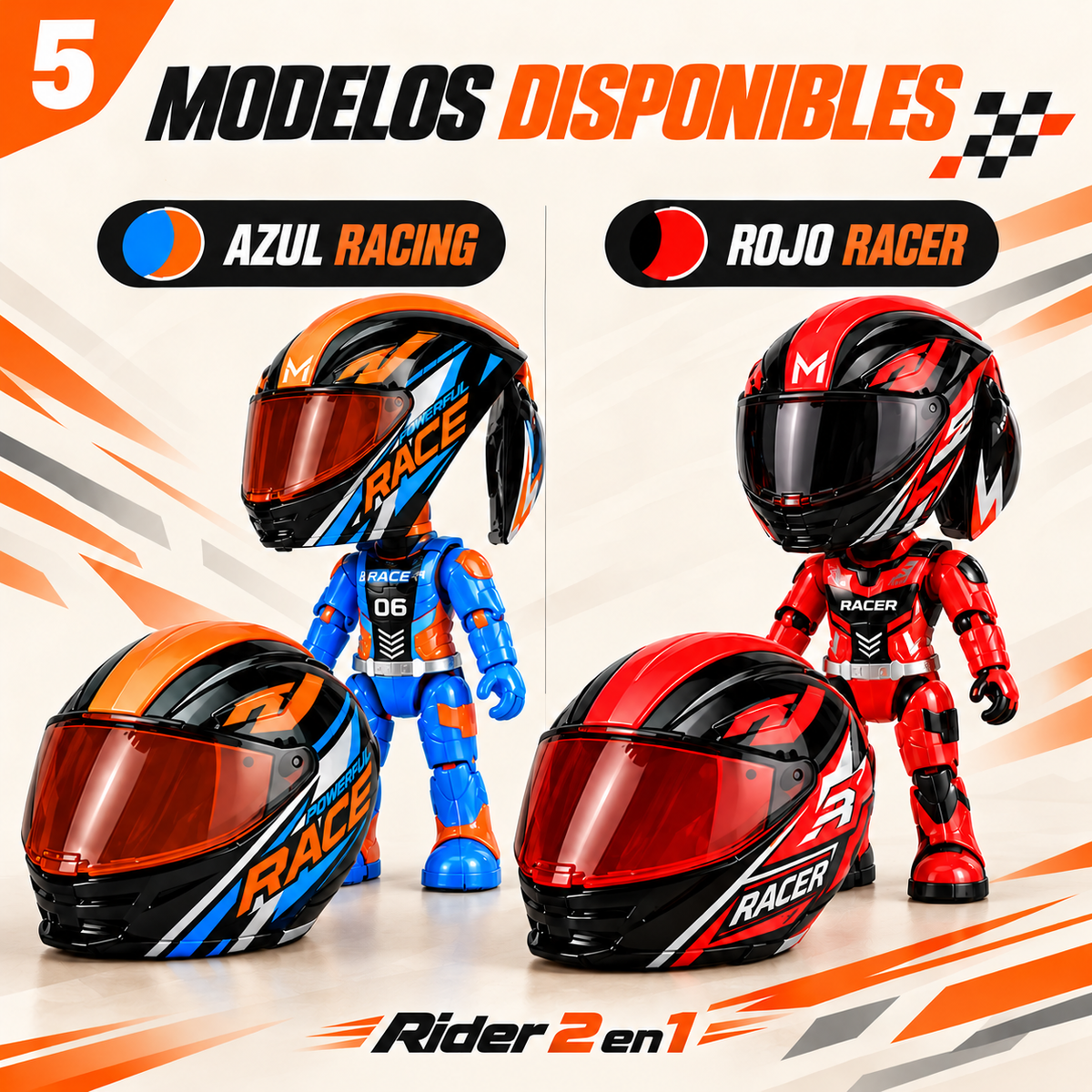 Mini casco transformable